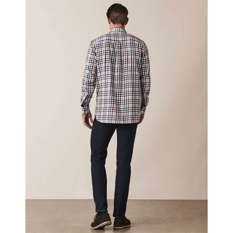 Crew Clothing Mens Long Sleeve Classic Fit Check Flannel Shirt-4